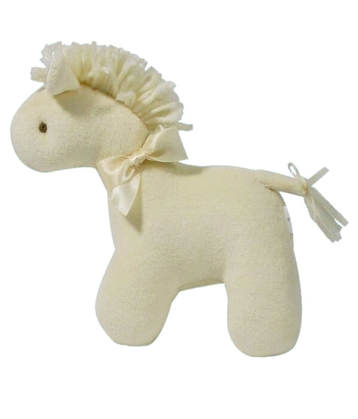 Mini Horse Rattle Toy - Cream Velvet