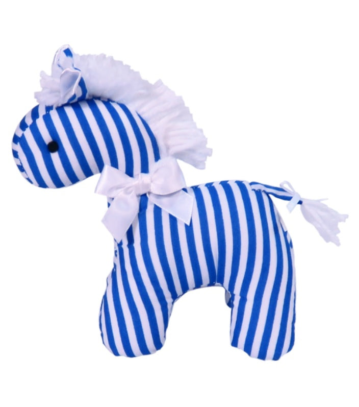 Mini Horse Rattle Toy - Blue Stripe