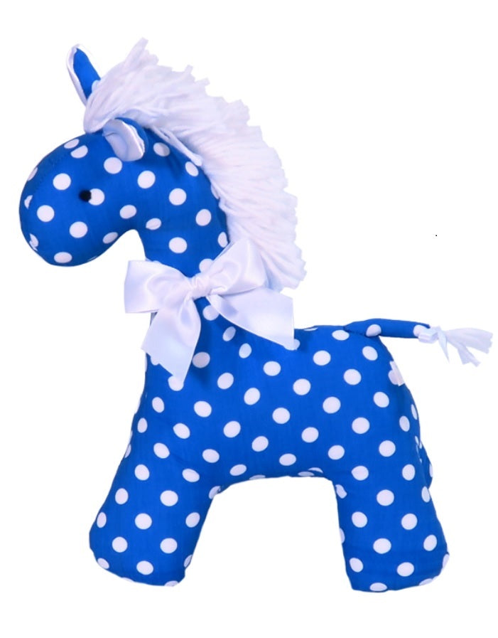 Horse Rattle Toy - Royal Polka Dot