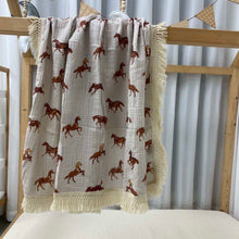 Load image into Gallery viewer, Horse print swaddle blanket
